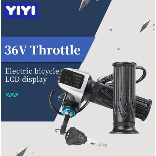 1pair Twist Throttle 36V Gas Handle For Electric Bike With LCD display Lithium Battery Switch Lock Electric Scooter Accelerator