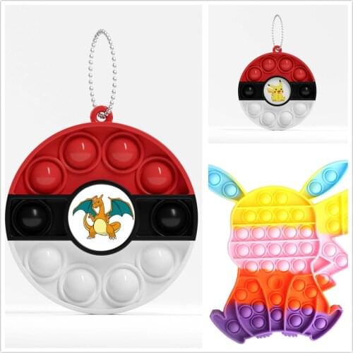 Pokémon fidget toys for children simple dimple antistress rainbow board push it bubble stress reliever kids fidget brinquedos