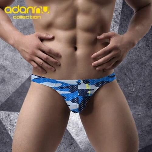 Adannu u u convex mesh ice silk low waist mens underwear thong ad311