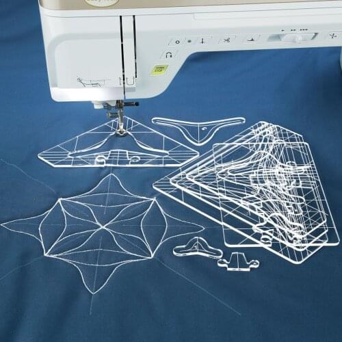 Flying Bell Curve triangleS set of 5 Templates for low shank domestic sewing machine # FBCT-5 # 1set = 5pcs