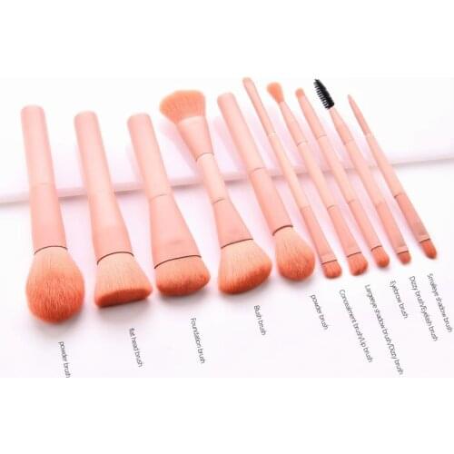 10 pcs Makeup Brushes Set Eye Shadow Foundation Powder Eyeliner Eyelash Lip Make Up Brush Nylon Fiber Hair Contouring Brush