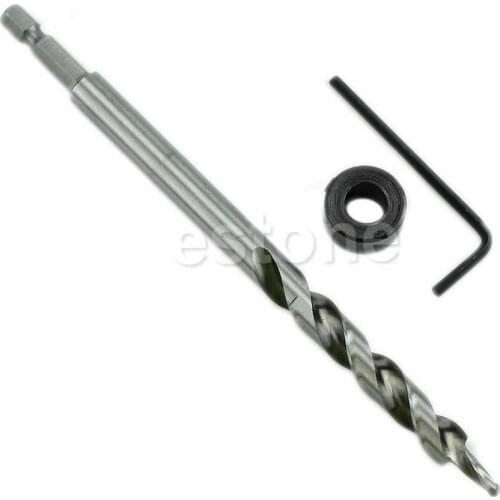 1 Set 1/4" Hex Twist Step Drill Bit Set for Kreg Pocket Hole Drill Jig Guide 3/8" New