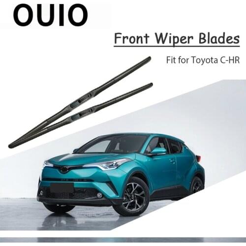 OUIO 1Set Rubber Car Front Wiper Blade Kit High Quality Auto For Toyota C-HR 2017 2018 Windscreen Original replace Accessories