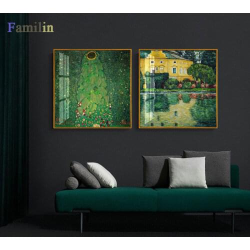 Gustav Klimt Kiss Printed Painting On Canvas Wall Art Prints Picture for Living Room Home Decor Or Hotel Unframed