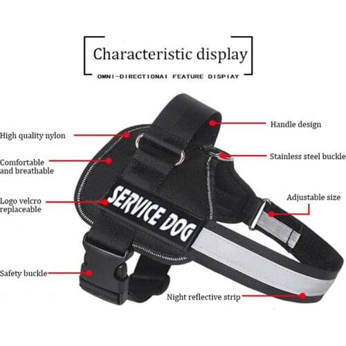 Adjustable Nylon Dog Harness Reflective Personalized Pet Harness For Small Middle Large Dog 2021 Patch Dog Supplies