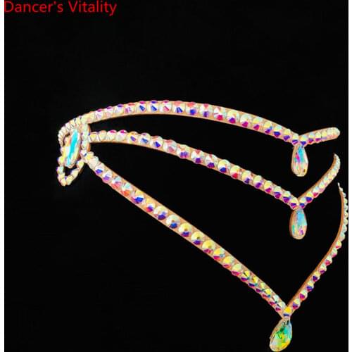 Belly Dance Belt Diamond-Studded Three-layer Waist Chain Female High-End Elegant Competition Performance Accessories