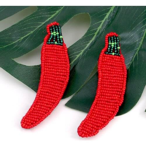 Sehuoran 2019 Boho Beads Banana Earrings for Women Fashion Dangle Drop Earrings Jewelry Handmade Fringe Statement Earrings Women