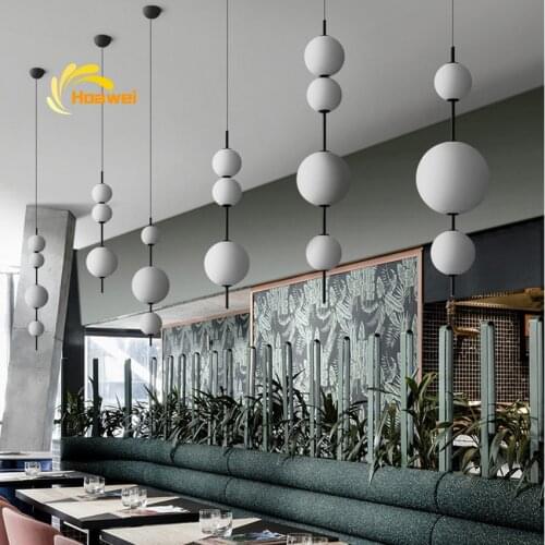 Nordic LED Glass Pendant Lights for Restaurant Decoration Lamp Bar Living Room Bedroom Dinging Room Hanging Lighting Fixtures