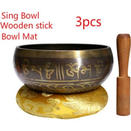 Nepal Handmade Tibetan Sing Bowl 7 size Himalayan Buddhist Sound Music Therapy Yoga Meditation Handicraft Singing Fengshui Bowl