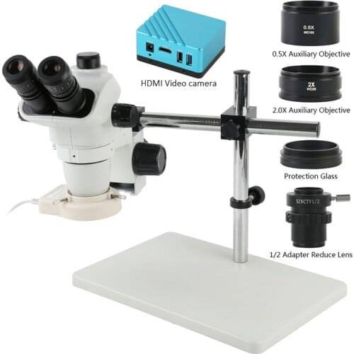 Simul-Focal 3.35X 6.7X 45X 90X Zoom Trinocular Stereo Microscope 4K SONY IMX334 HDMI Video Camera For Digital Image Acquisition