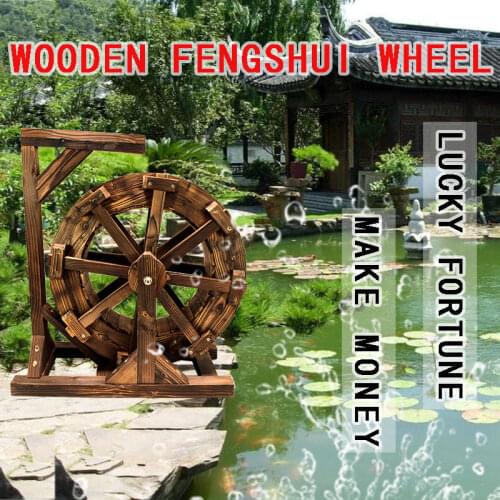 Waterwheel windmill wind water wheel ornaments water fish pond fish tank rockery large, medium and small anti-corrosion wood