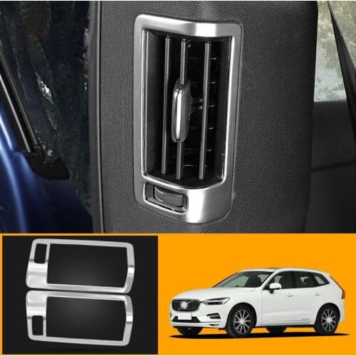 Interior Rear Door B Pillar Air Outlet Cover Trim ABS 2pcs For Volvo XC60 2018-2021