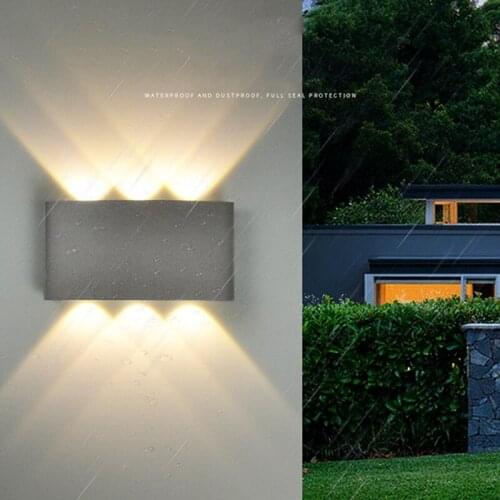 2W 4W 6W 8W Waterproof AC85-265V Surface Mounted LED Wall Light Modern Nordic Aluminum Outdoor Garden Porch Wall Lamps
