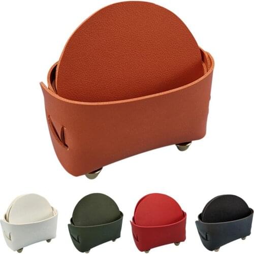 1 Set Nordic Style Waterproof Round Shape Coaster Eco-friendly Wear Resistant 5 Colors Heat Insulation Mug Pad for Dorm Supplies