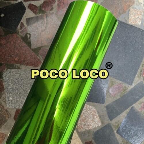 High Gloss Lime Green Stretchable Chrome Vinyl Wrap Film Apple Green Chrome Mirror Car Wrap Film