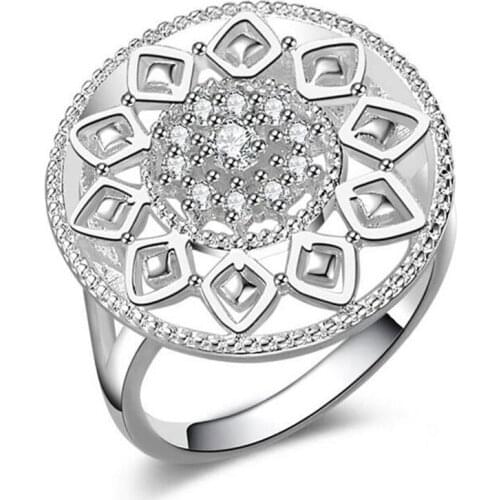 Fashion Jewelry Silver Ring For Women Cubic Zirconia Stone Ladies Ring 925 Sterling Silver Party Romantic Wedding Rings #096