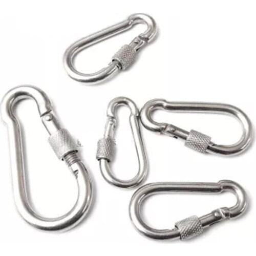 1pcs M5 M6 M7 M8 M9 M10 M11 Lock buckle button insurance buckles stainless steel nut spring knots carabiner chain connecting