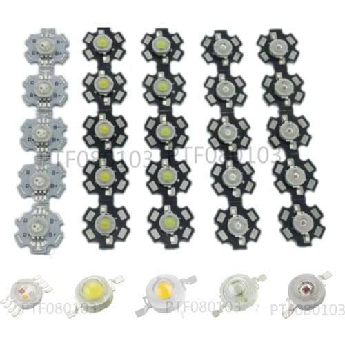 1W 3W 5W Warm / White Royal Blue Orange UV Violet RGB High Power LED Chip Light with PCB or not pcb 10pcs/lot