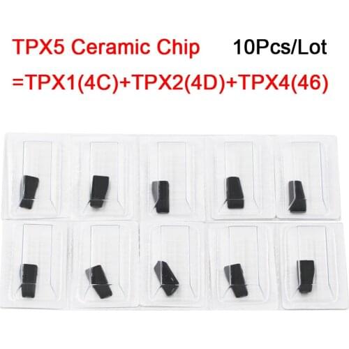 10Pcs/Lot High Quality Car Key Chip TPX5 Ceramic Chip Transponder Cloner Chip=TPX1(4C)+TPX2(4D)+TPX4(46) (Carbon)