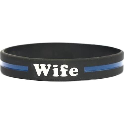 100pcs USA American blue thin line wristbands Police live matter wife hope faith love wristband bracelet bangle wrist bands