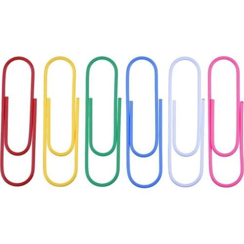 100PCS Plastic-coated Paper Clip Bookmark Color Paper Clip Shaped Paper Clip Paper Clip 28MM