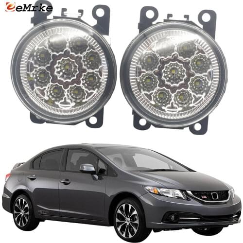 2PCS Car Styling 9-Pieces LED Fog Light Lamp for Honda Civic Si 2013 2014 '15 2016 2017 2018 2019 H11 12V Halogen Fog Lights DRL