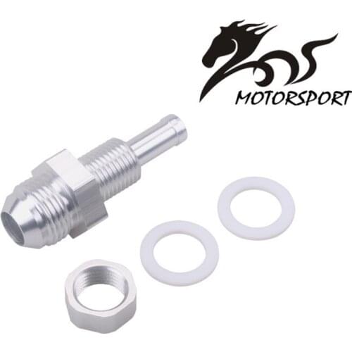 Aluminum 8AN Male Flare Bulkhead To 3/8 Hose Barb Fuel Tank Fitting