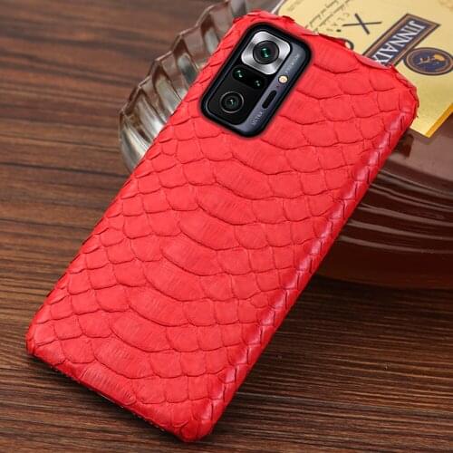 Genuine Python Leather Case for Xiaomi Redmi Note 10 Pro 9 Pro 9s 8 7 Cover For Mi 10 11 Ultra 10T Lite 9T 9 Poco X3 Pro F3 M3