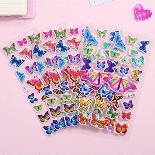 Children Kawaii Animal Bubble Stickers Girl Boy Stickers Baby Tiger Scrapbook Sticky Kids Waterpoof DIY Funny Toys Home Decor