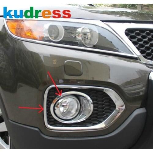 For KIA Sorento 2009 2010 2011 2012 ABS Chrome Front Fog Light Cover Trim Head Foglight Frame Trims Car Styling Accessories 4pcs