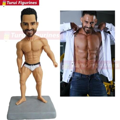Bodybuilder moldel polymer clay figurine ceramic art sculpture handcraft unique gift ideas by Turui Figurines table top decor cl