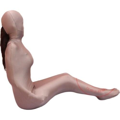 Oil Glossy Shiny Mummy Sleeping Bag Bodystocking One Piece Tights Full Coat Zentai Cosplay Theatre Dance Performace Jumpsuits