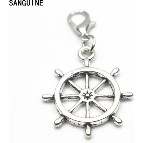 Hot selling 12pcs/lot helm dangle charms lobster clasp charms for necklace pendant floating lockets