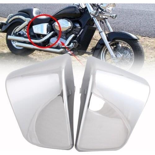 Chrome Motorcycle Side Battery Fairing Cover Protector For Honda VLX 600 99-08 VT 600 C CD Shadow VLX Deluxe Steed 400 99-07