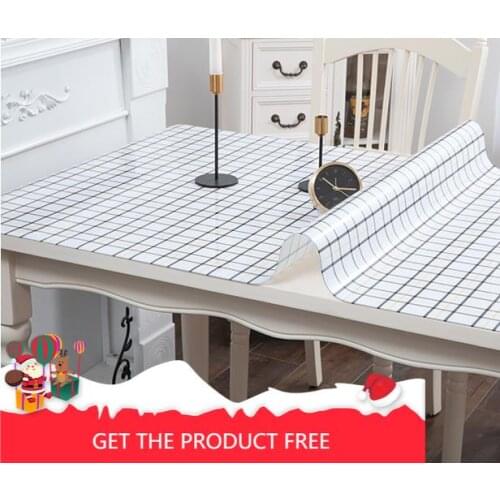 Table coffee table pads colored plastic pvc crystal plate nordic waterproof oil-proof disposable wash ironing tablecloth