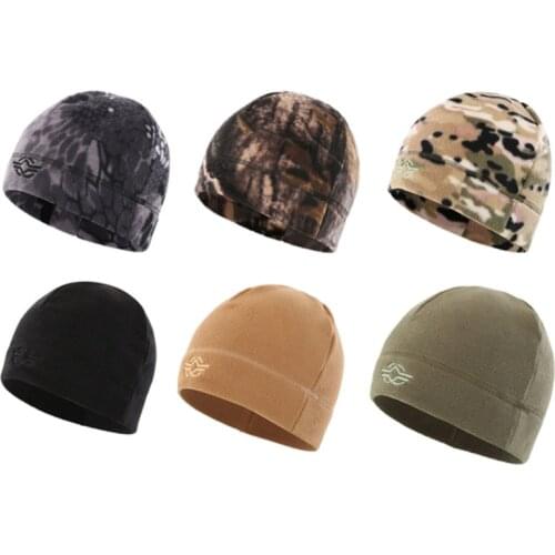 Outdoor Training Camouflage Thermal Windproof Fleece Hat Men Winter Cycling Camping Hunting Thick Warm Army Tactical Cap 56-60cm