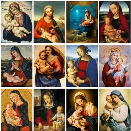 DIY Diamond Painting Virgin Mary Kids Christian 5D Diamond Embroidery Kit Religion Portrait Rhinestone Mosaic Cross Stitch Decor
