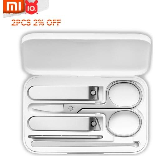 Xiaomi Mijia Five-Piece Nail Clipper Kit Lightweight Versatile Elegant High Quality Stainless Steel Magnetic Store Box Portable