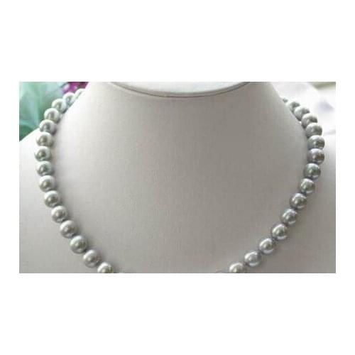 9-10mm GRAY ROUND FRESHWATER PEARL NECKLACE k