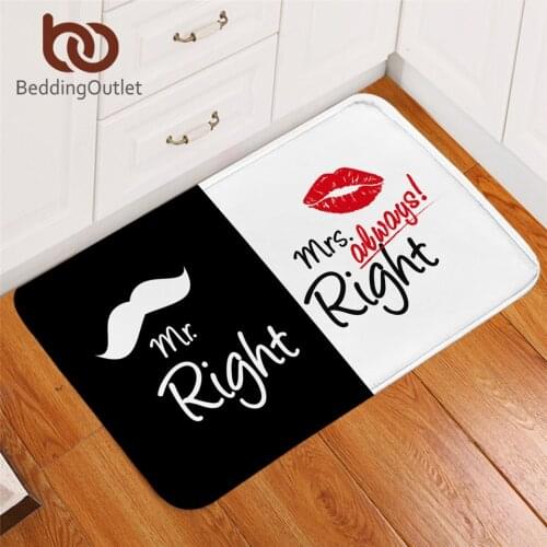 BeddingOutlet Mr and Mrs Carpet Colorful Non-slip Soft Rug Watercolor Floor Mat Absorbent Letters Doormat For Bedroom 50x80cm
