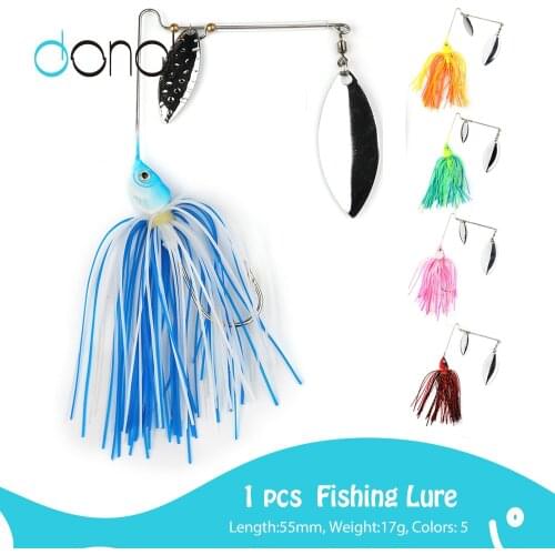 DONQL 1Pc Sequin Beard Rubber Tassels Bait Wobbler Spinners Spoon Fishing Lure Artificial Metal Jigging Hard Bait Fishing Tackle