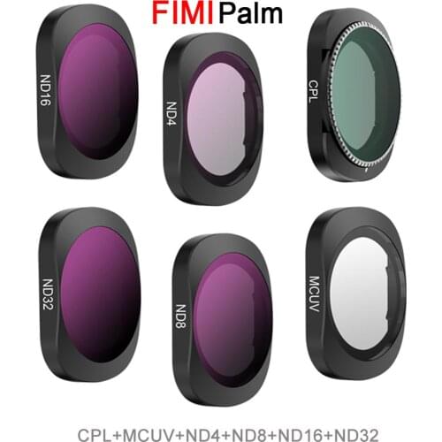 Professional Version Full Magnrtic Lens Filter Set MCUV/CPL/ND4/ND8/ND16/ND32 for XIAOMI FIMI PALM Action Camera Accessories