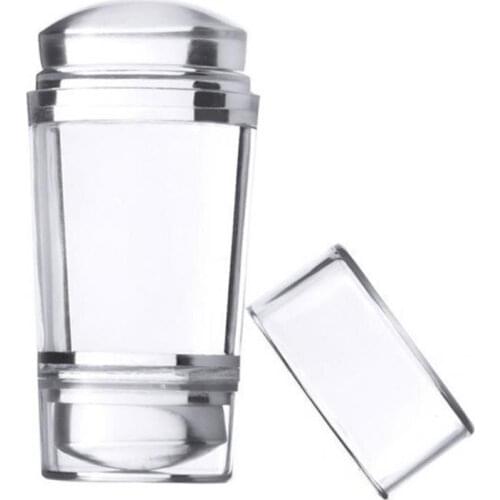 Transparent Versatile Silicone Nail Stamper Scraper Transparent Tool Mini Nail Stamper Elastic for Home Use