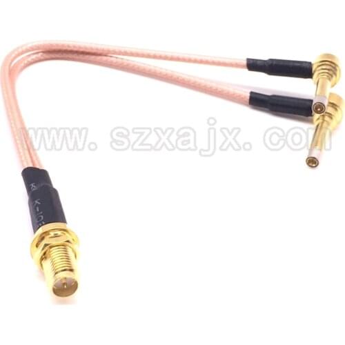 RP-SMA female to Y type 2X IP-9 MS156 male Splitter Combiner cable pigtail RG316 One SMA point 2 MS156 connector for LTE Yota