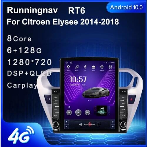 Runningnav For Citroen Elysee 2014-2018 Tesla Type Android Car Radio Multimedia Video Player Navigation GPS