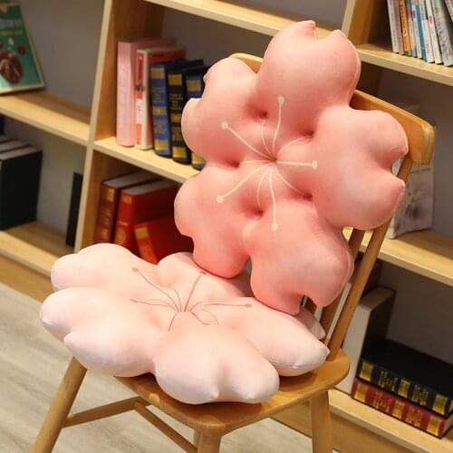 Lovely Flower Sakura Plush Hug Pillow Stuffed Chair Mat Exuberant Soft Cherry Blossom Plushie Cushion Home Decor