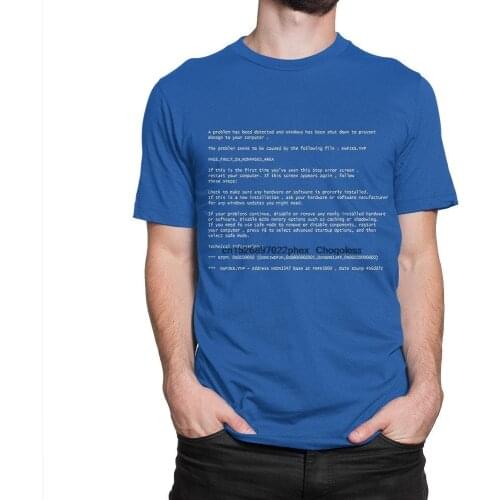 Blue Screen of Death T Shirt 100% Cotton Shirt Womens and Mens Sizes
