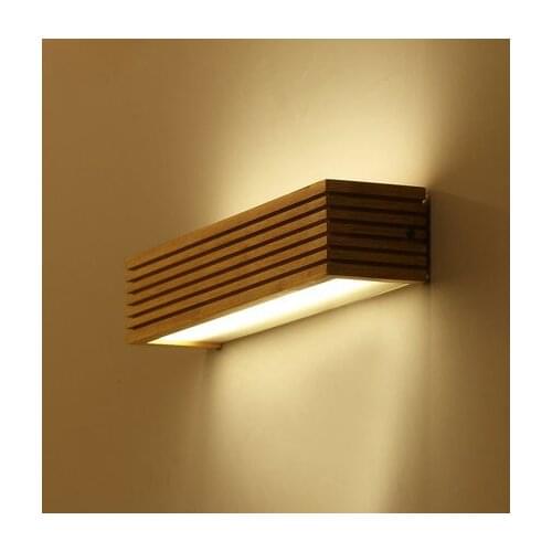 Modern Japanese Style Led Lamp Oak wooden Wall Lamp Lights Sconce for Bedroom Home Wall Sconce solid wood wall light 45cm