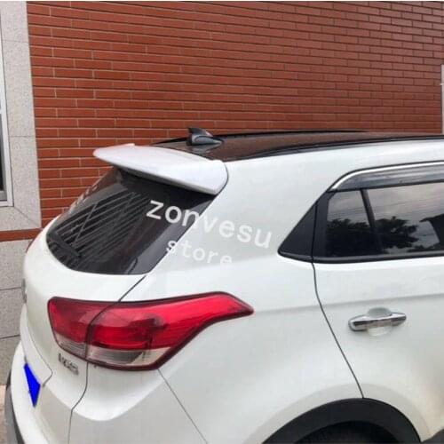 Use For Hyundai Ix25 2015-2017 Year Spoiler ABS Plastic Carbon Fiber Look Rear Trunk Wing Car Body Kit Accessories