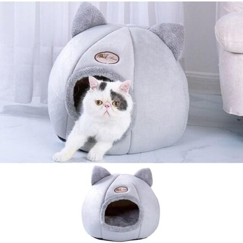 Small Comfort Cat Bed Mat Basket For Winter Deep Sleep Cat House Cozy Tent Indoor Cave Beds Pet Products
